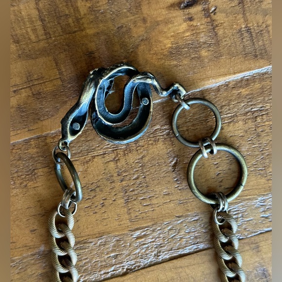 🐍 Angel Court  Snake Choker Necklace Antique Brass 17” - Picture 12 of 13